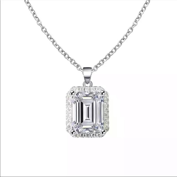 New Women’s 925 Silver Beautiful Diamond Necklace - Picture 4 of 4